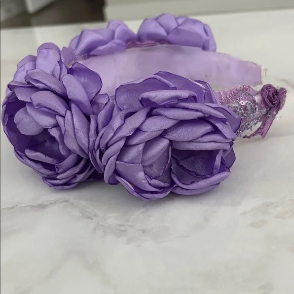 Used Purple Floral Headband - Picture 5 of 6